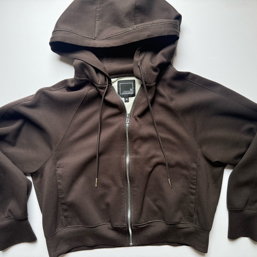 Women's Espresso Brown Zip Up Hoodie - Picture 2 of 2